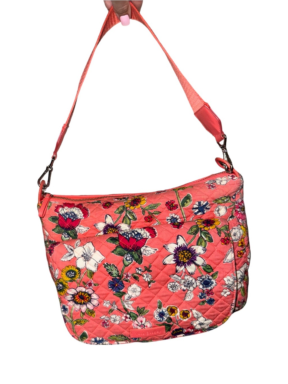 Vera Bradley Carson Floral Quilted Coral Shoulder Bag